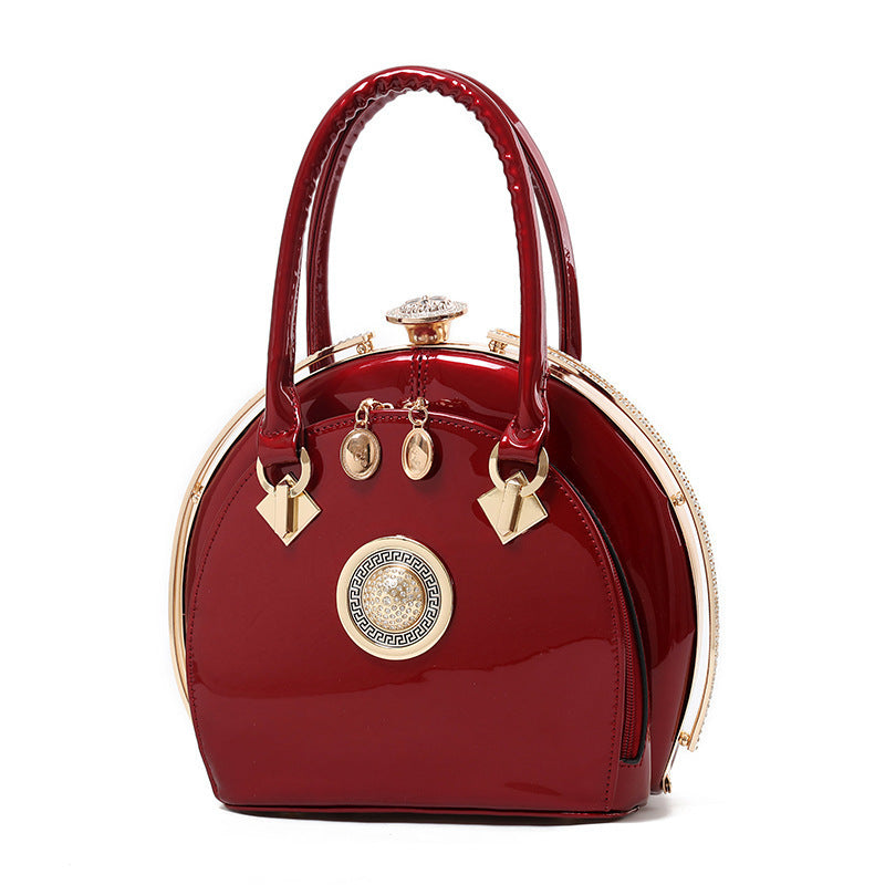 Ladies' New Shiny Leather High-end Handbag