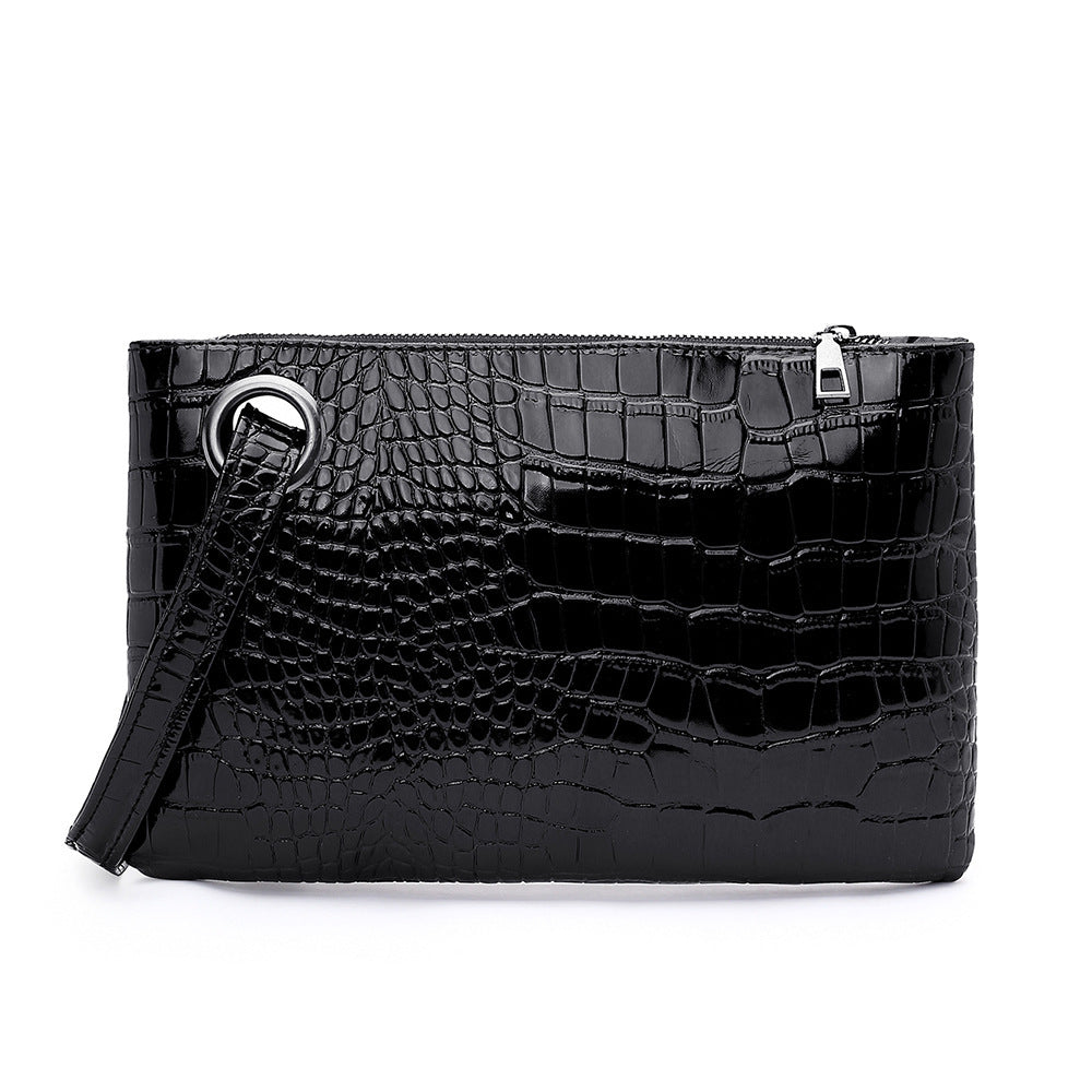 PU stone pattern bright face clutch