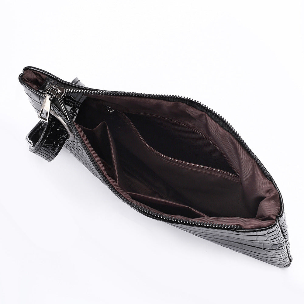 PU stone pattern bright face clutch